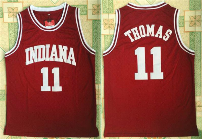 Men University of Indiana #11 Thomas Red NBA NCAA Jerseys